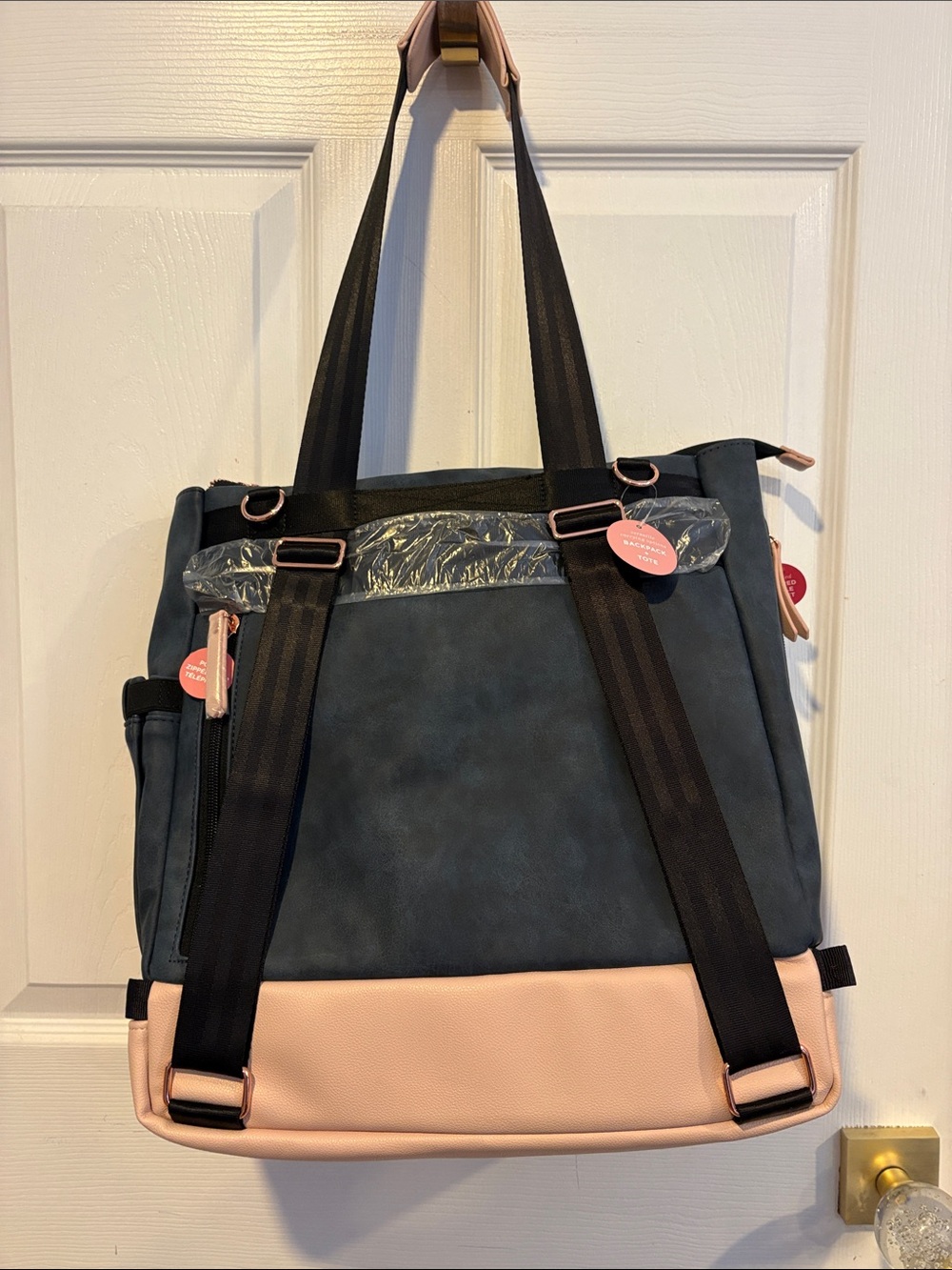 BNWT Petunia Pickle Bottom Navy and Blush Convertible Pivot Pack Diaper Backpack - Picture 4 of 9